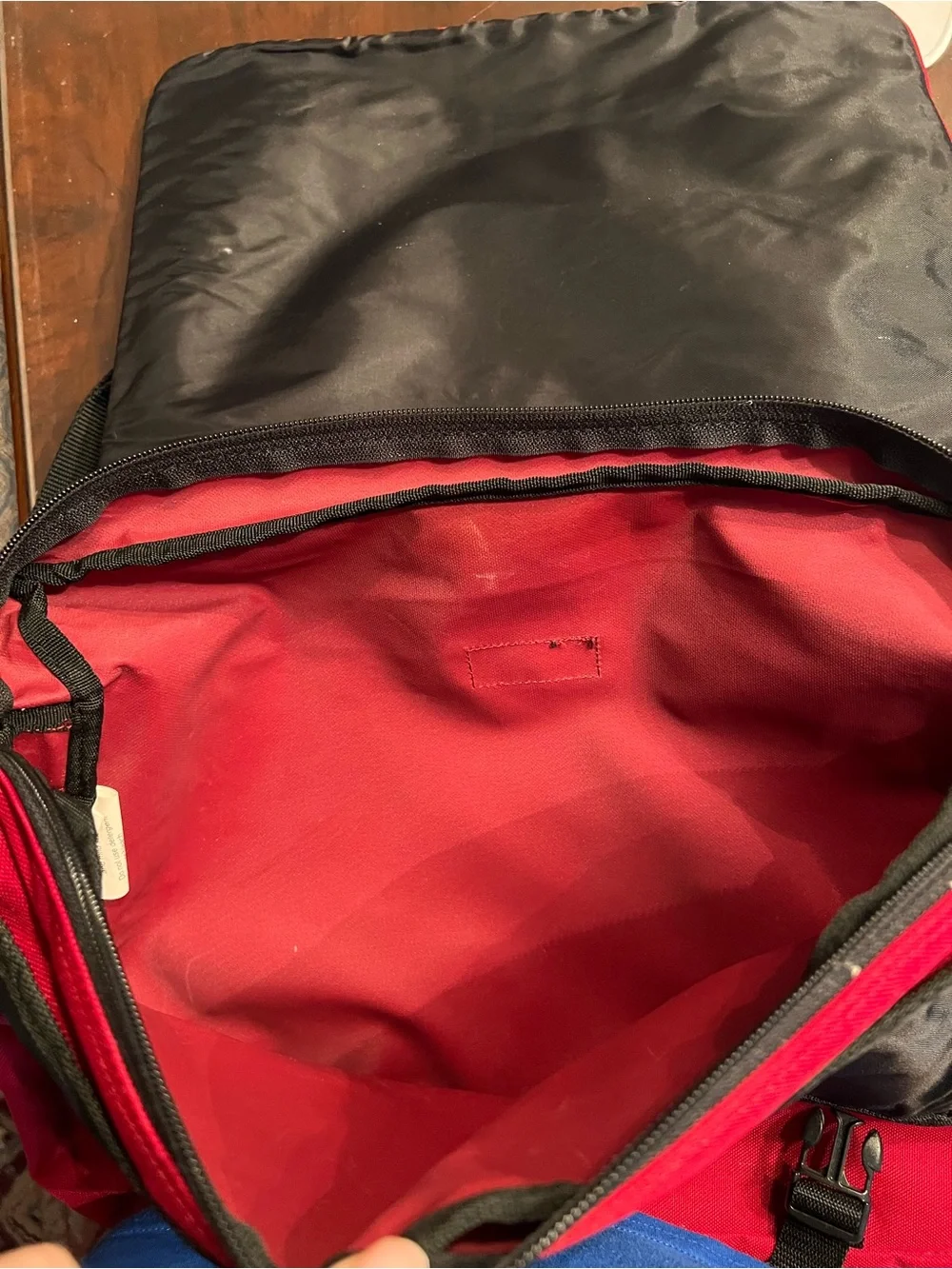 Calpak Red Messenger Bag with Padded Shoulder Strap